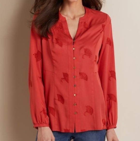 Soft Surroundings | Sonja Embroidered Tencel Top - Picture 8 of 8